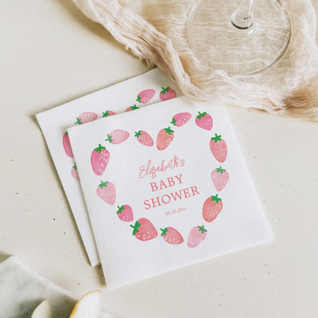 Strawberry Baby Shower  Napkin (Creator Uploaded)