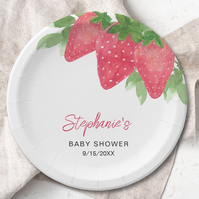 Strawberry Baby Shower  Paper Plate (Creator Uploaded)