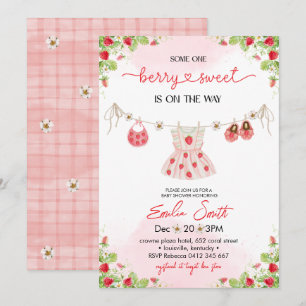 Strawberry Baby shower Party Invitation