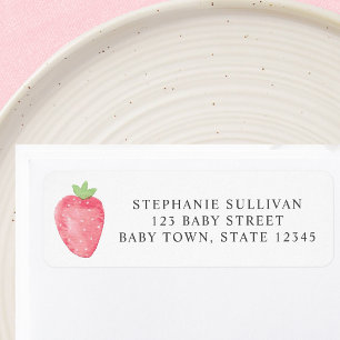 Strawberry Baby Shower Return Address Label