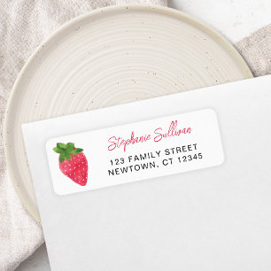 Strawberry Baby Shower Return Address  Label