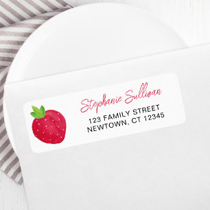 Strawberry Baby Shower Return Address Label