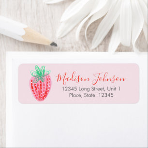 Strawberry Baby Shower Return Address Labels