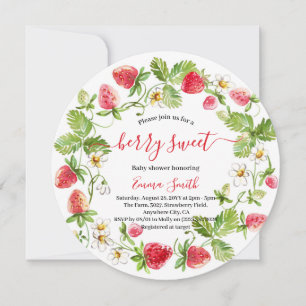 Strawberry Baby Shower Summer Berry Sweet Invitation