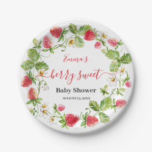Strawberry Baby Shower Summer Berry Sweet  Paper Plate