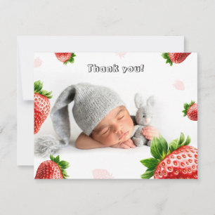Strawberry Baby Shower - Thank You Card