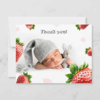 Strawberry Baby Shower - Thank You Card