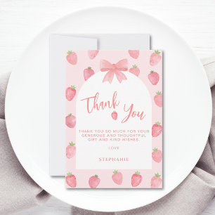 Strawberry Baby Shower Thank You Card