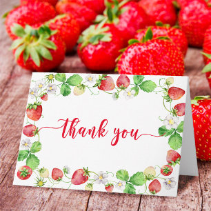 Strawberry Baby Shower Thank You Card