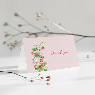 Strawberry Baby Shower Thank You Card