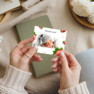 Strawberry Baby Shower - Thank You Card