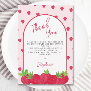 Strawberry Baby Shower  Thank You Card
