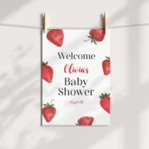 Strawberry Baby Shower Welcome Poster