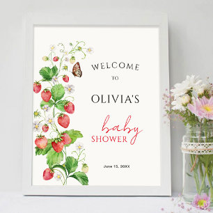 Strawberry Baby Shower Welcome  Poster