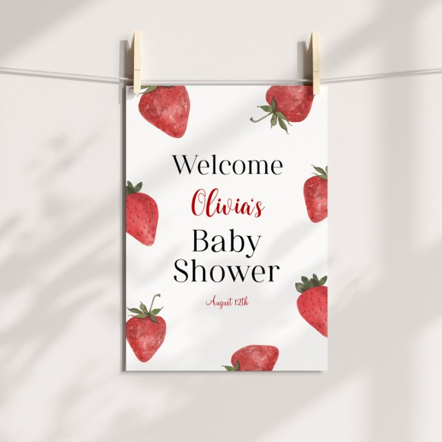 Strawberry Baby Shower Welcome Poster (Creator Uploaded)