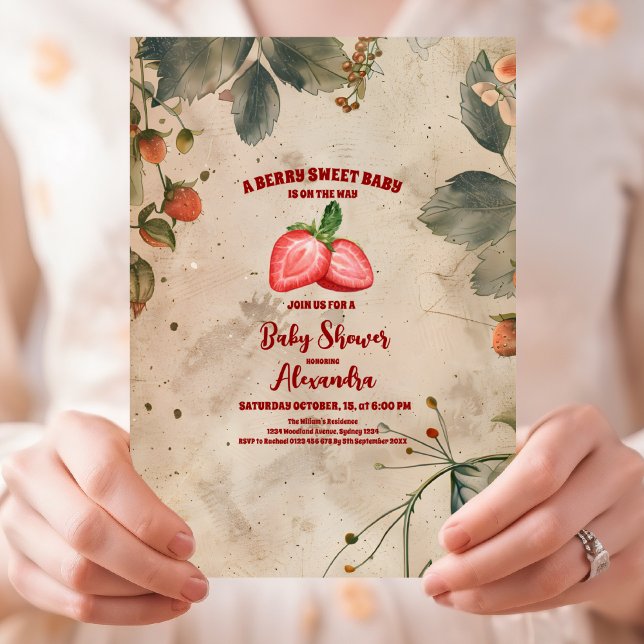 Strawberry Baby Sweet Shower  Invitation (Creator Uploaded)