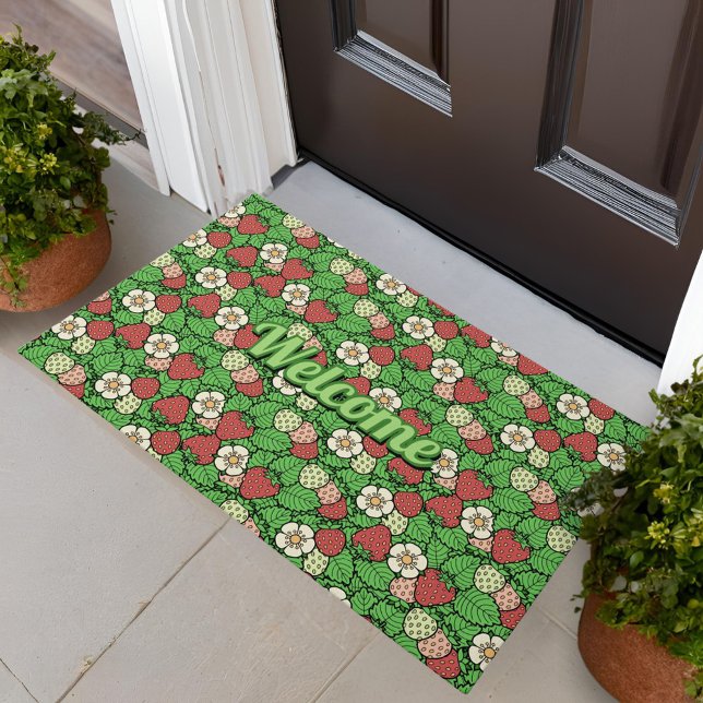 Strawberry Background Pattern Doormat (Creator Uploaded)
