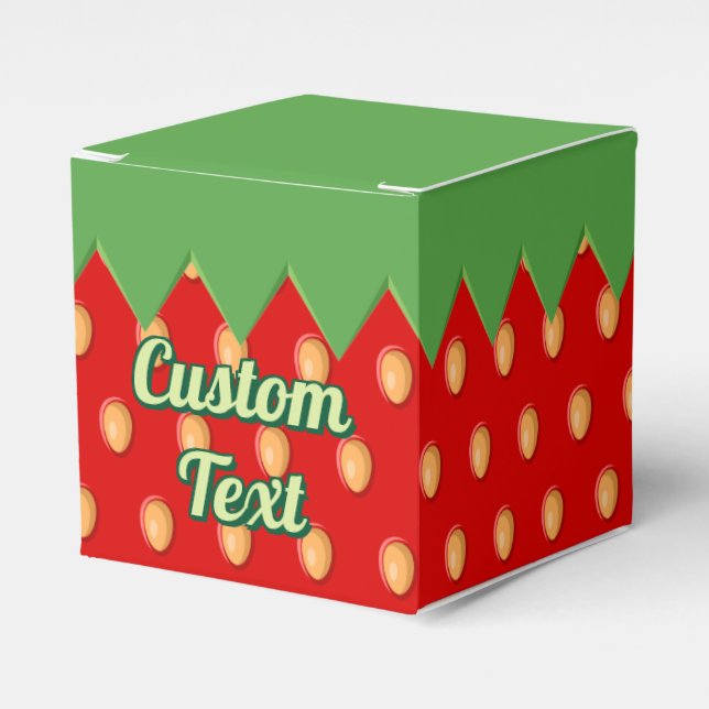 Strawberry Background Pattern Favour Box (Front Side)