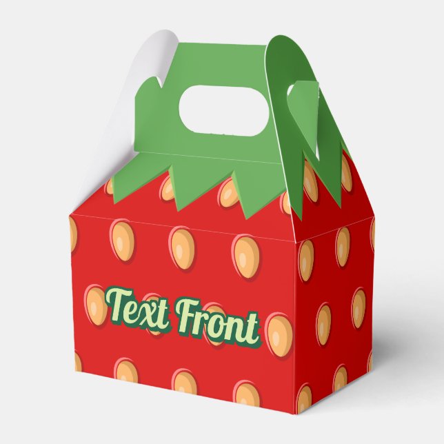 Strawberry Background Pattern Favour Box (Front Side)