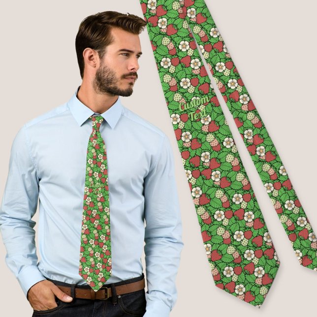 Strawberry Background Pattern Neck Tie (Creator Uploaded)