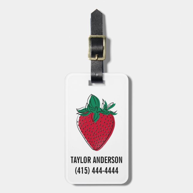 Strawberry Backpack Tag (Front Vertical)
