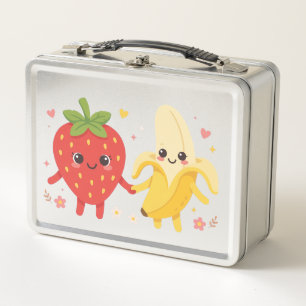 Strawberry Banana Buddies Metal Lunch Box