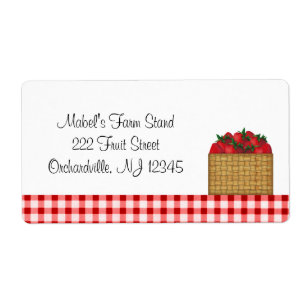 Strawberry Basket Business Label