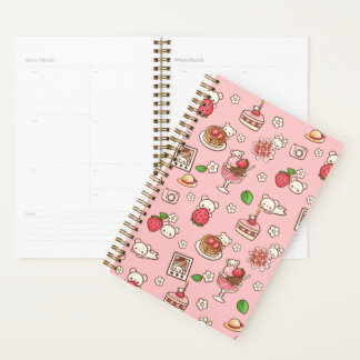 Strawberry Bear and Desserts Cute Pink Kawaii Planner
