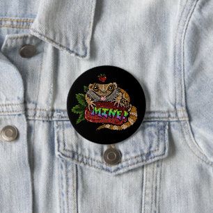 Strawberry Beardie Dragon "MINE!" 7.5 Cm Round Badge