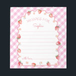 Strawberry Berry Birthday Time Capsule Message Notepad<br><div class="desc">Strawberry Berry Birthday Time Capsule Message Notepad. Matching items available.</div>
