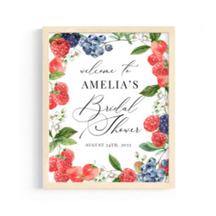 Strawberry Berry Bridal Shower Welcome Sign