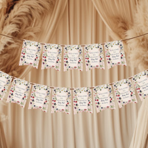 Strawberry Berry First 1st Birthday Party Bunting