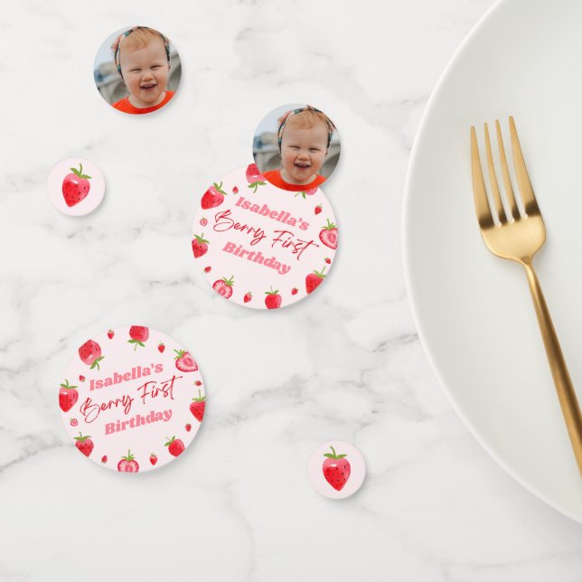 Strawberry Berry First 1st Birthday Party Confetti (Group)