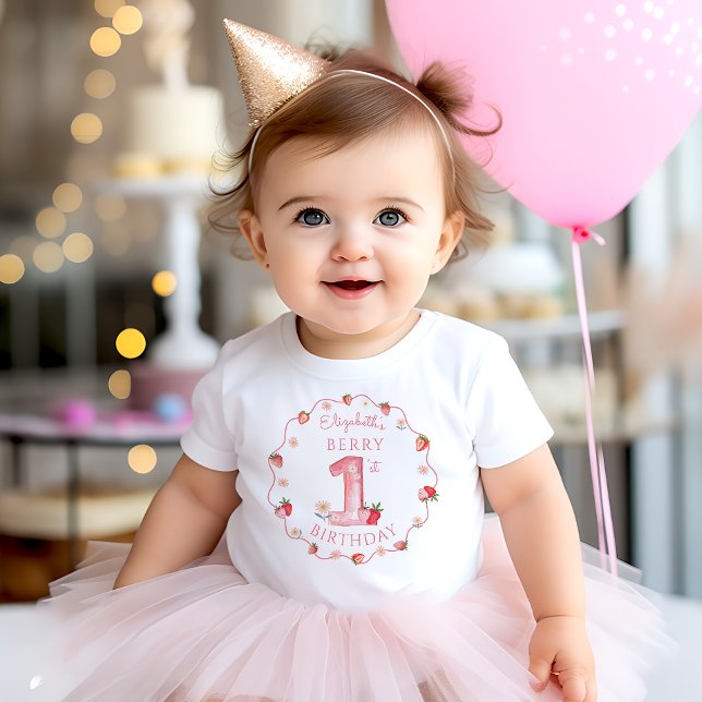 Strawberry Berry First Birthday Baby  Baby T-Shirt (Creator Uploaded)