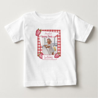 Strawberry Berry First Birthday Baby T-Shirt