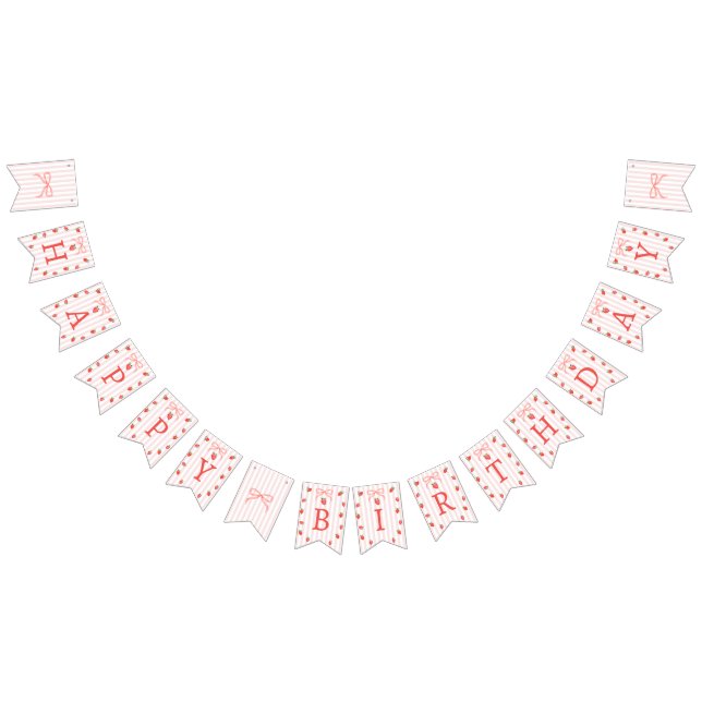 Strawberry Berry First Birthday Banner (All)