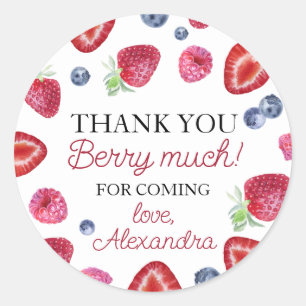 Strawberry Berry First Birthday Classic Round Sticker