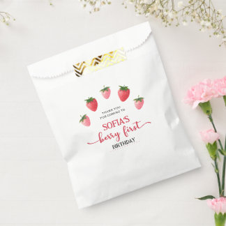 Strawberry Berry First Birthday Favour Bag