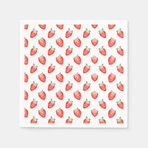 Strawberry Berry First Birthday Invitation Napkin