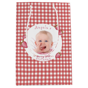 Strawberry Berry First Birthday Medium Gift Bag
