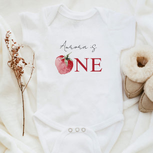 Strawberry berry first birthday one baby bodysuit