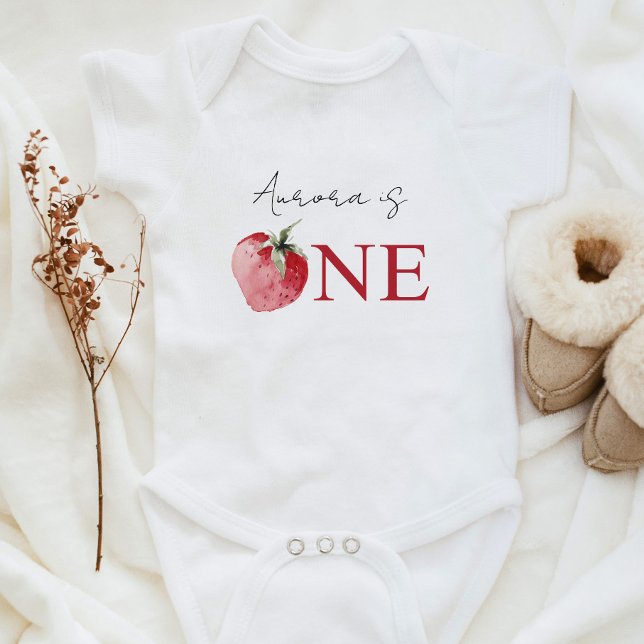 Strawberry berry first birthday one baby bodysuit (Creator Uploaded)