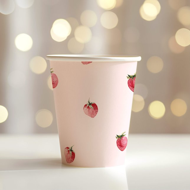 Strawberry berry first birthday paper cups (Creator Uploaded)
