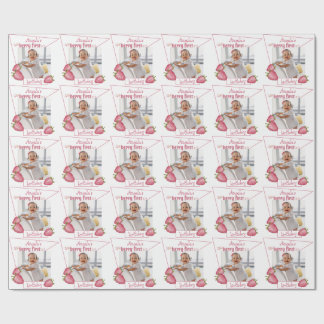 Strawberry Berry First Birthday Wrapping Paper