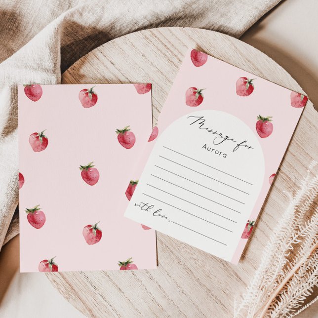 Strawberry berry first time capsule message card (Creator Uploaded)