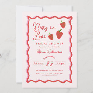 Strawberry Berry In Love  Bridal Shower Invitation