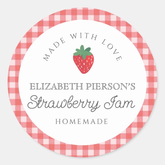 Strawberry Berry  Jam Home Custom  Classic Round Sticker (Front)