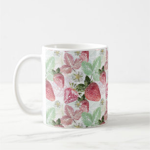 Strawberry, berry, red, fresh, ripe, sweet, food, coffee mug