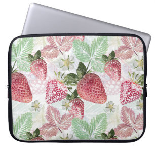 Strawberry, berry, red, fresh, ripe, sweet, food, laptop sleeve