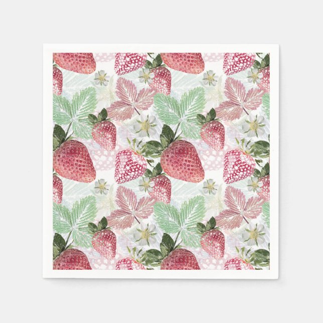 Strawberry, berry, red, fresh, ripe, sweet, food, napkin (Front)
